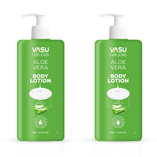 Load image into Gallery viewer, Vasu Naturals Aloe Vera Body Lotion - Enriched with Aloe Vera, Shea Butter &amp; Vitamin E - Hydrating &amp; Refreshing - Imparts a Youthful, Healthy &amp; Glowing Skin - Pack of 2

