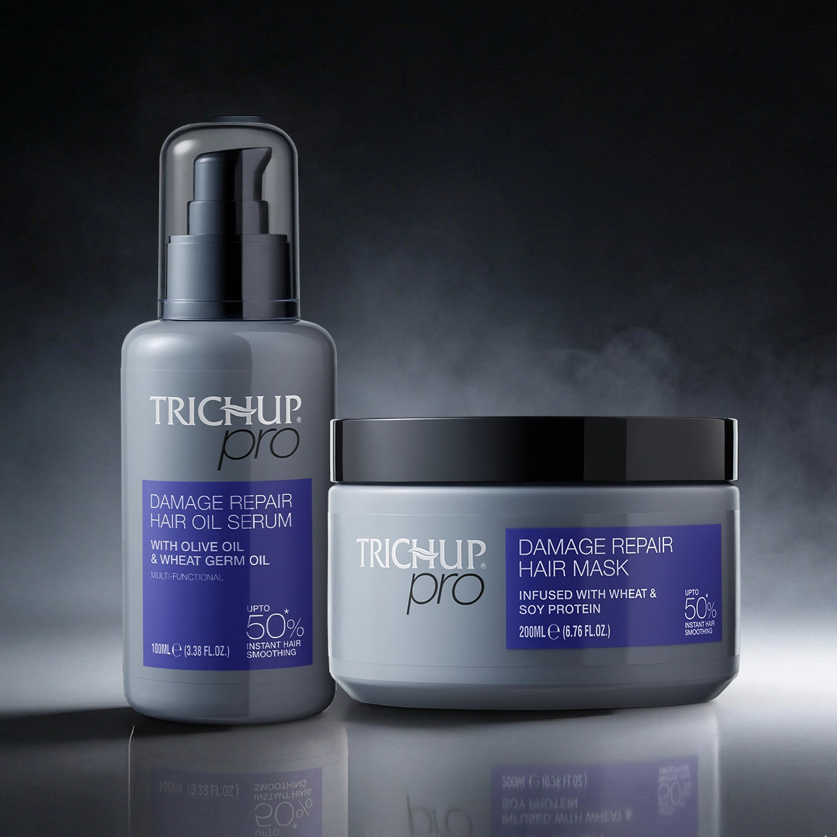 Trichup Pro Damage Repair & Instant Smoothing Hair Care Combo (Oil Serum 100ml + Mask 200ml)