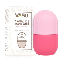 Load image into Gallery viewer, Facial Ice Massager for Face, Eyes &amp; Neck (Pink) - Ice Cube Roller - One Tool with Multiple Benefits - Helps to Combat Face Puffiness, Calm &amp; Refresh Your Skin - VasuStore
