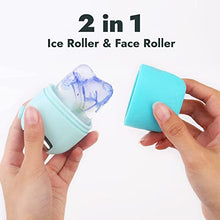 Load image into Gallery viewer, Facial Ice Massager for Face, Eyes &amp; Neck (Sky Blue) - 2 in 1 Ice Roller &amp; Face Roller Helps to Combat Face Puffiness, Calm &amp; Refresh Your Skin - 2 in 1 Tool with Multiple Benefits - VasuStore
