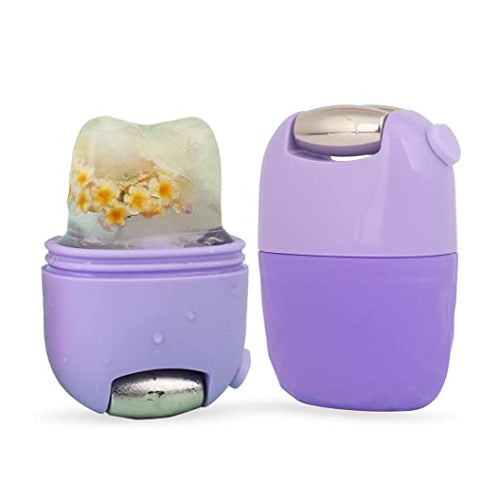 Facial Ice Massager for Face, Eyes & Neck (Purple) - 2 in 1 Ice Roller & Face Roller Helps to Combat Face Puffiness, Calm & Refresh Your Skin - 2 in 1 Tool with Multiple Benefits - VasuStore