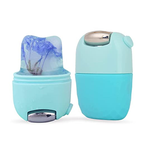 Facial Ice Massager for Face, Eyes & Neck (Sky Blue) - 2 in 1 Ice Roller & Face Roller Helps to Combat Face Puffiness, Calm & Refresh Your Skin - 2 in 1 Tool with Multiple Benefits - VasuStore