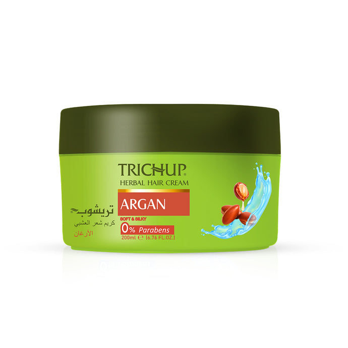 Trichup Argan Herbal Hair Cream For Frizzy, Dull & Dry Hair - Enriched with Moroccan Argan oil - Nourishes, Hydrates & Give Style to Your Hair, All Day Long - VasuStore