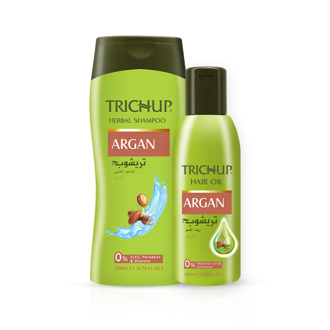 Trichup Argan Oil & Shampoo Kit - Blends with Moroccan Argan Oil - Helps Reduce Frizz From Your Hair & Boosts Shine - Gives Silky, Soft & Manageable Hair - VasuStore