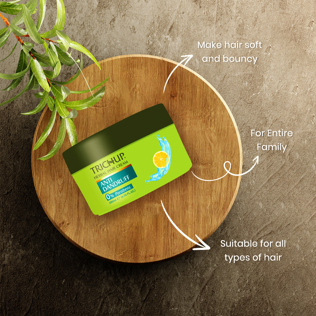 Trichup Anti-Dandruff Shampoo, Oil & Cream Kit - Enriched with Neem, Rosemary & Tea Tree - Together Protect Scalp Skin From Dandruff & Restore Normal Health of Your Scalp - VasuStore