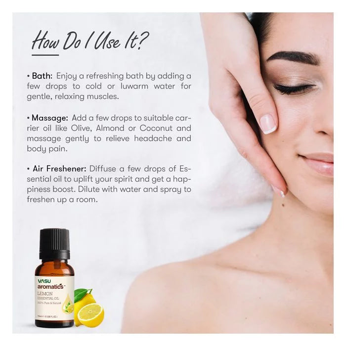 Vasu Aromatics Lemon Essential Oil - VasuStore