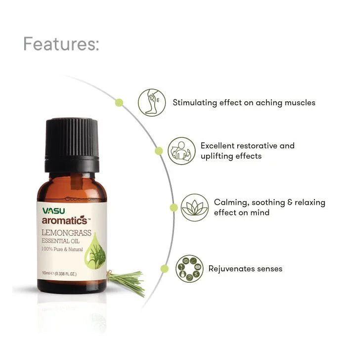 Vasu Aromatics Lemongrass Essential Oil - VasuStore
