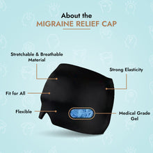 Load image into Gallery viewer, Migraine Relief Cap (Black) Ice Head Wrap For Quick Relief From Sinus Pressure, Tension, Headache &amp; Stress, Soothes Puffy Eyes - Compressed Head Cold Therapy - Reusable, Stretchable, Easy to  - VasuStore
