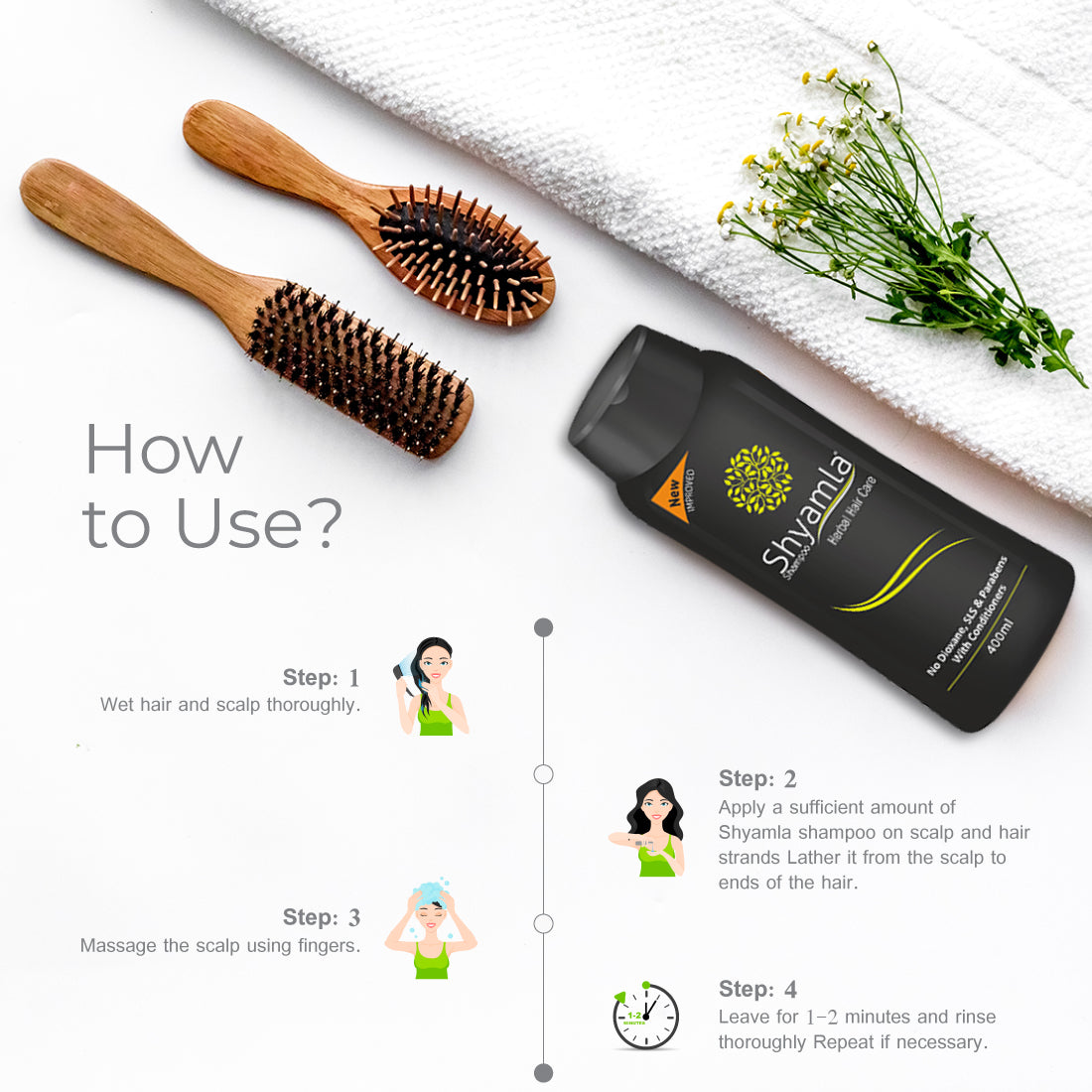 Shyamla Shampoo & Oil for Herbal Hair Care - Provides Essential Nutrients to Your Hair - Prevents Hair Fall, Reduces Split Ends & Improves Overall Hair Health - VasuStore