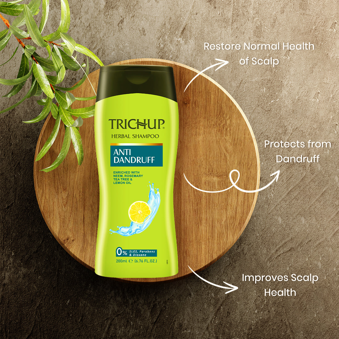Trichup Anti-Dandruff Shampoo, Oil & Cream Kit - Enriched with Neem, Rosemary & Tea Tree - Together Protect Scalp Skin From Dandruff & Restore Normal Health of Your Scalp - VasuStore