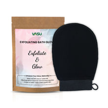 Load image into Gallery viewer, Turkish Silk Exfoliating Glove Mitts (Black) Hammam Body Scrub Magic Peeling Glove - Removes Dirt, Bumps, Dead Skin Cells &amp; De Tan Skin, Deep Cleansing - VasuStore
