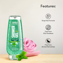 Load image into Gallery viewer, Vasu Naturals 3 in 1 Active Deo + Mint Shower Gel For Hair Face Body 250 ml - VasuStore
