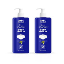 Load image into Gallery viewer, Vasu Naturals All Season Body Lotion - Enriched with Shea Butter &amp; Vitamin E - 48 hr Long Lasting Hydration - Ideal For All Seasons - Pack of 2 - VasuStore
