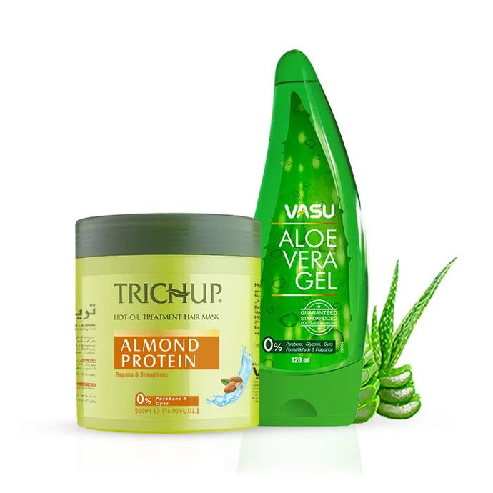 Trichup Almond Protein Hair Mask with Aloe Vera Gel - Salon like Hair Spa at Home - Repairs Damaged & Rough Hair - Prevents Thinning Hair, Strengthens Hair Fibers & Boosts Hair Elasticity - VasuStore