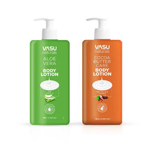 Load image into Gallery viewer, Vasu Naturals Aloe Vera &amp; Cocoa Butter Body Lotion Kit - Enriched with Vitamin E - Imparts a Youthful, Healthy &amp; Glowing Skin - Makes Your Skin Soft &amp; Supple - VasuStore
