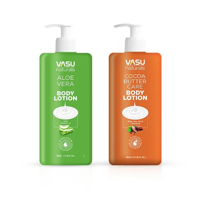 Vasu Naturals Aloe Vera & Cocoa Butter Body Lotion Kit - Enriched with Vitamin E - Imparts a Youthful, Healthy & Glowing Skin - Makes Your Skin Soft & Supple - VasuStore