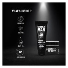 Load image into Gallery viewer, Greeko Man Beard Cream &amp; Face wash - Enriched with Olive Oil &amp; Aloe Vera - Cleanses, Hydrates &amp; moisturizes your Skin &amp; Beard with Masculine Fragrance - VasuStore
