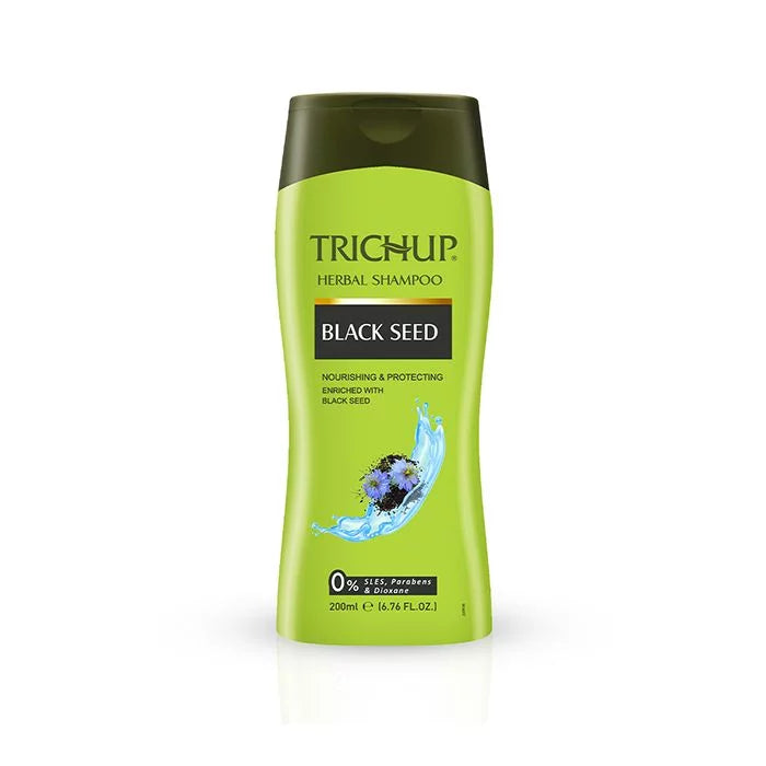 Trichup Black Seed Herbal Shampoo - Prevent Premature Greying of Your Hair - Gently Cleanses, Nourishes, Strengthen & Preserve Elasticity to Promote Healthy Hair - VasuStore