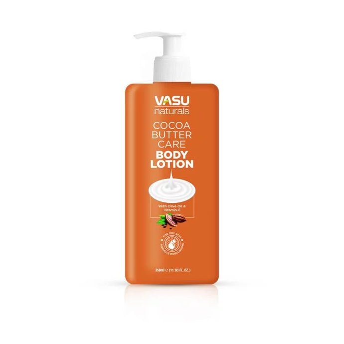 Vasu Naturals Cocoa Butter Care Body Lotion - Enriched Pure Cocoa Butter, Olive Oil & Vitamin E - Locks in Moisture Leaves Your Skin Deeply Hydrated - Makes Skin Soft & Supple - 350ml - VasuStore