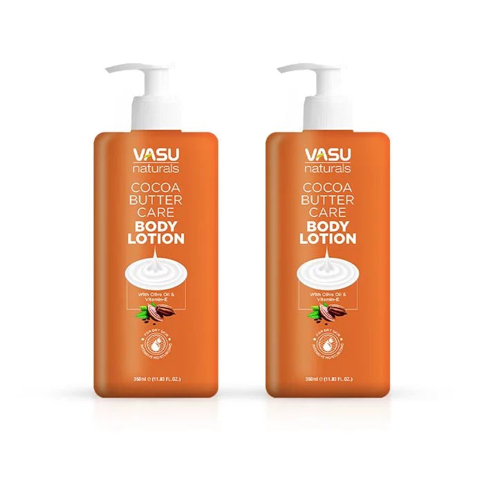 Vasu Naturals Cocoa Butter Care Body Lotion - Enriched Olive Oil & Vitamin E - Locks in Moisture Leaves Your Skin Deeply Hydrated - Makes Skin Soft & Supple - Pack of 2 - VasuStore