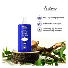 Load image into Gallery viewer, Vasu Naturals All Season Body Lotion - Enriched with Shea Butter &amp; Vitamin E - 48 hr Long Lasting Hydration - Ideal For All Seasons - Pack of 2 - VasuStore
