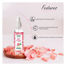 Load image into Gallery viewer, Vasu Naturals Rose Water - Enriched with Rose &amp; Menthol - Natural Hydrator &amp; Rejuvenator - Instantly Moisturize, Revitalize &amp; Helps to Recover Tired Skin - Pack of 3 - VasuStore
