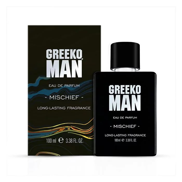 Greeko Man Perfume for Men (Mischief) 100ml - Luxurious Premium Perfume - Citrus, Juniper Berry, Black Currant & Amber Scents - All Day Long Lasting Fragrance - Eau De Parfum - VasuStore
