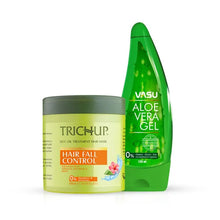 Load image into Gallery viewer, Trichup Hair Fall Control Hair Mask with Aloe Vera Gel - Enriched with Hibiscus, Holy Basil, Neem &amp; Aloe Vera - Reduces Hair Fall &amp; Thinning Hair - Strengthen Hair Follicles, Gives Your Hair  - VasuStore
