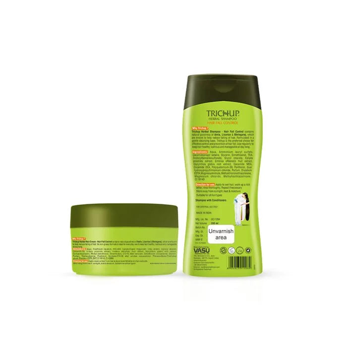 Trichup Hair Fall Control Shampoo & Cream - Enriched with Amla, Bhringraj & Licorice - Helps to Reduce Hair Fall & Strengthens Your Hair follicles - VasuStore