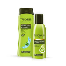 Load image into Gallery viewer, Trichup Healthy Long &amp; Strong Oil &amp; Shampoo - Enriched with Natural Herbs - Provides Essential Nutrients to Hair Follicles &amp; Keeps Your Hair healthy &amp; Shiny - VasuStore
