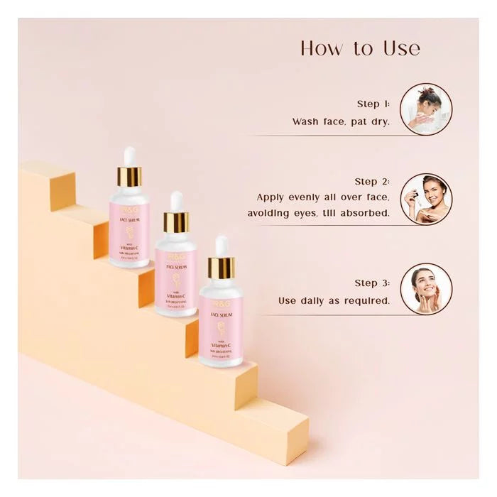 R&G Vitamin C Face Serum with Aloe Vera Gel - For Skin Brightening - Help Reduce Fine Lines, Wrinkles, Dark Spots, Evens Skin Tone and Promotes Visibly Radiant, Smoother & Healthier Looking S - VasuStore