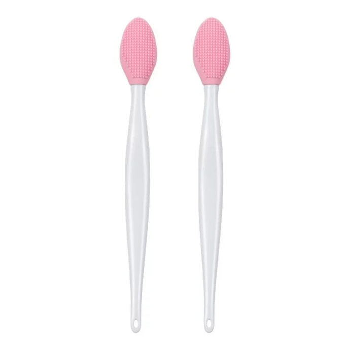 Facial Massager Blackhead Remover Double-Sided Silicone Brush - Deep Facial Cleaning and Exfoliate, Nose Pore Massager - Multi-Purpose 3 in 1 Feature - Pink (Pack of 2) - VasuStore