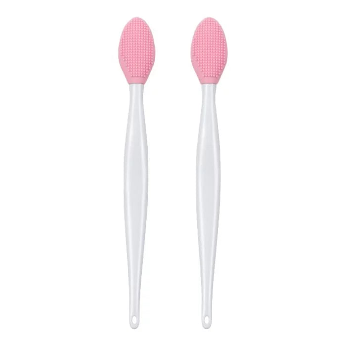 Facial Massager Blackhead Remover Double-Sided Silicone Brush - Deep Facial Cleaning and Exfoliate, Nose Pore Massager - Multi-Purpose 3 in 1 Feature - Pink (Pack of 2) - VasuStore