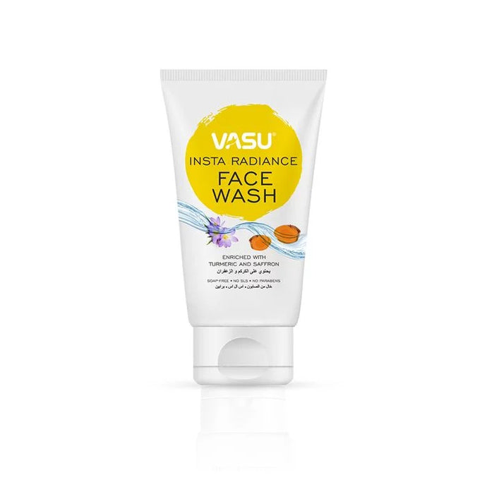 Vasu Insta Radiance Face Wash - Enriched With Kumkumadi and Turmeric - Restores Radiance, Revitalize Skin Naturally - For All Skin Types - Dioxane, SLS & Paraben Free - VasuStore