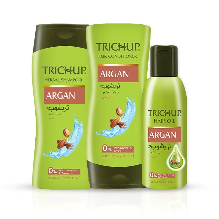Trichup Argan Oil, Shampoo & Conditioner - Enriched with Moroccan Argan Oil - Reduce Frizziness of Your Hair - Soften Rough & Dry Hair and Gets Shiney Hair - VasuStore