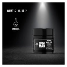 Load image into Gallery viewer, Greeko Man 2 in 1 Hair &amp; Beard Wax - Enriched with Argan Oil - Perfect Grooming Agent For Nourishment &amp; Moisturization - Get Smooth, Shiny &amp; Stylish Hair &amp; Beard - VasuStore
