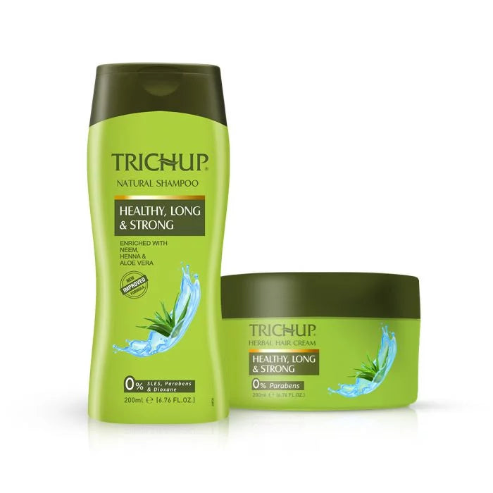 Trichup Healthy Long & Strong Shampoo & Cream - Enriched with Aloe Vera & Neem - Provides Essential Nutrients to Your Hair Follicles & Promote Healthy, Shiny & Strong Hair - VasuStore