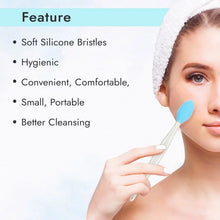 Load image into Gallery viewer, Facial Massager Blackhead Remover Double-Sided Silicone Brush - Deep Facial Cleaning and Exfoliate, Nose Pore Massager - Multi-Purpose 3 in 1 Feature - Blue (Pack of 2) - VasuStore
