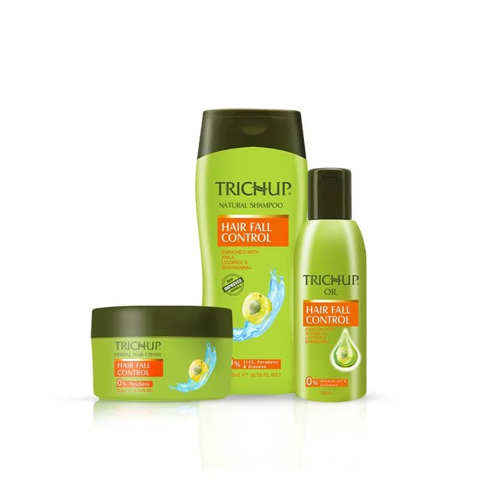 Trichup Hair Fall Control Oil, Shampoo & Cream - Enriched with Amla & Bhringraj - Helps to Prevent Premature Falling of Hair & Strengthens Your Hair Follicles - VasuStore