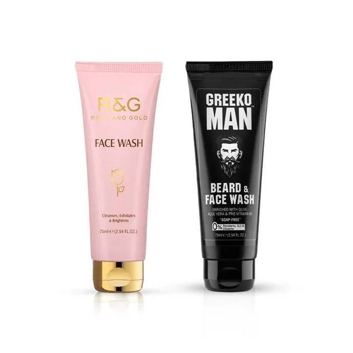 R&G and Greeko Man Face Wash For Women and Men - Enriched with Aloe Vera, ProVitamin B5 & Licorice - Cleanse, Exfoliate & Brightens Skin - Uncover Healthy, Younger & Brighter Skin - VasuStore