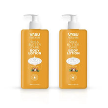Load image into Gallery viewer, Vasu Naturals Shea Butter Body Lotion - Enriched with Shea Butter &amp; ProVitamin B5 - Attracts &amp; Retains Moisture - Leaves Skin Deeply Hydrated &amp; Nourished - Pack of 2 - VasuStore
