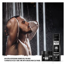 Load image into Gallery viewer, Greeko Man Charcoal Shower Gel &amp; Clay Mask - Infused with Activated Charcoal &amp; Menthol - Cleanses &amp; Hydrates Skin - Helps You to Achieve Glowing &amp; Flawless Skin - VasuStore
