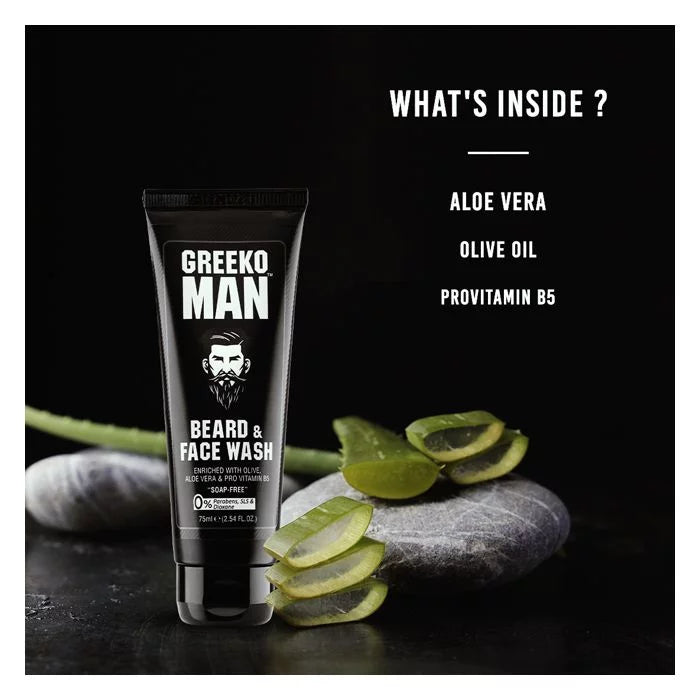 Greeko Man Beard Face Wash Cleanse Hydrate Your Face Beard